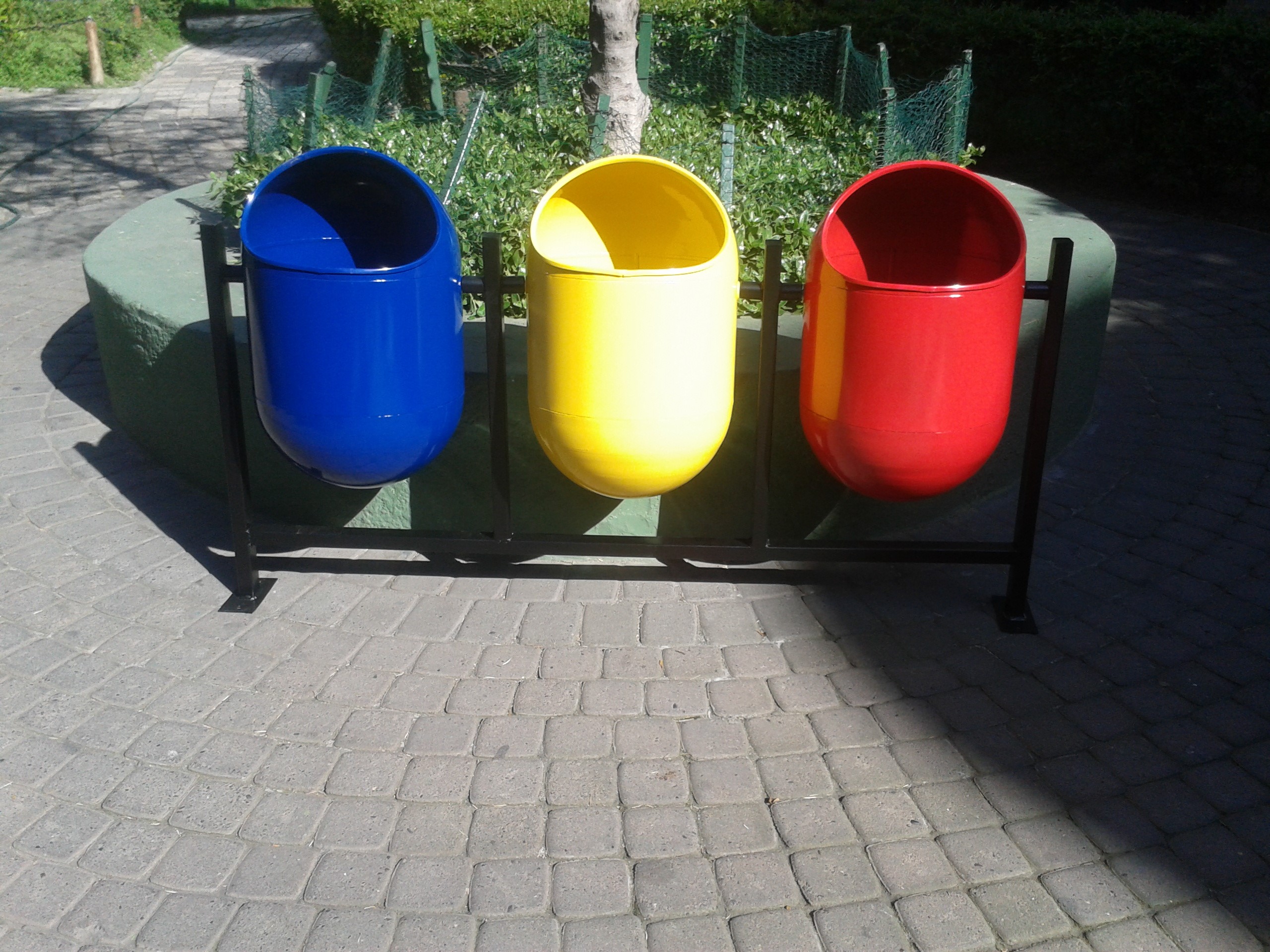 BASURERO TRIPLE ECOLOGICO METAL